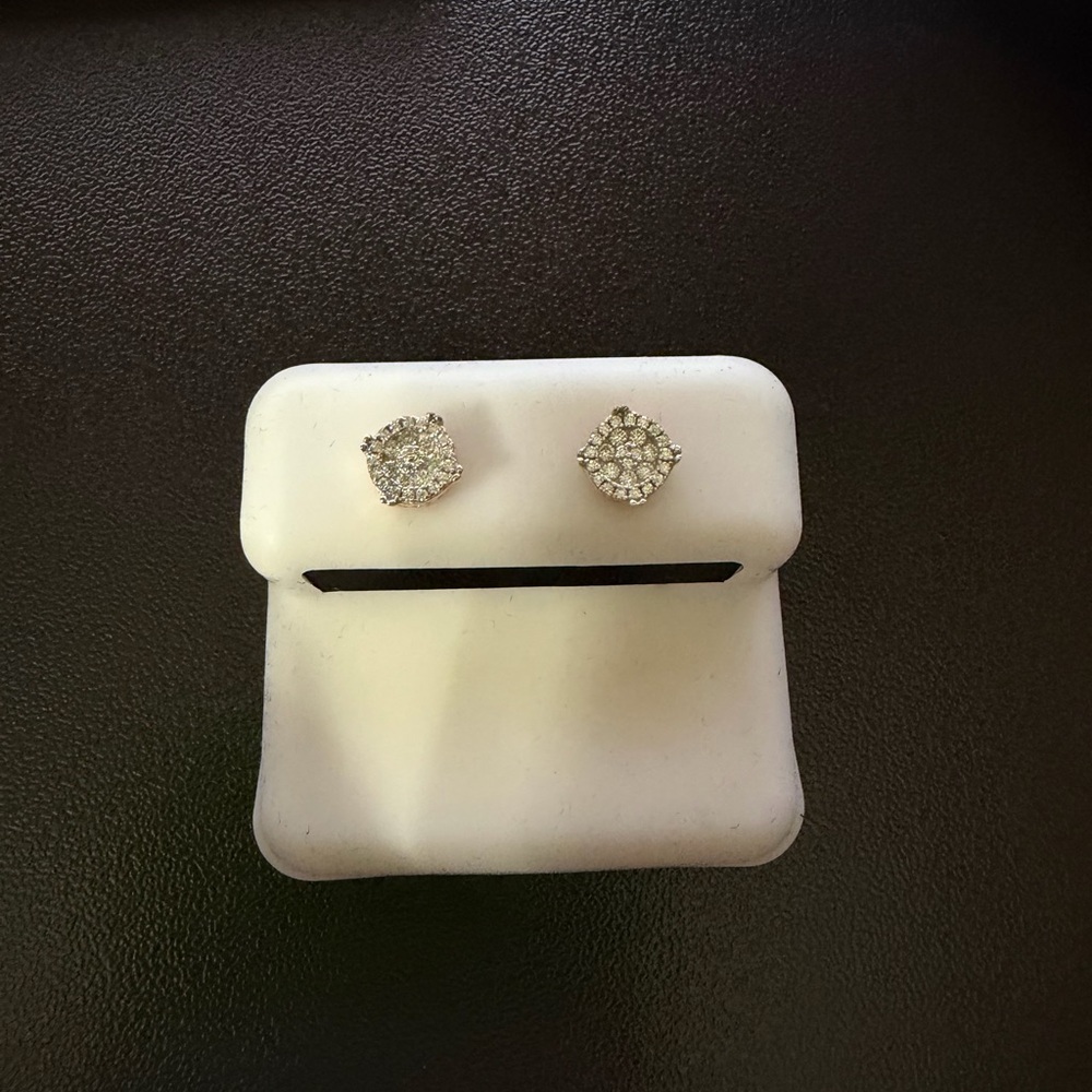 Elegant moissanite Earrings rose gold over 925 silver NWT - Picture 3 of 5